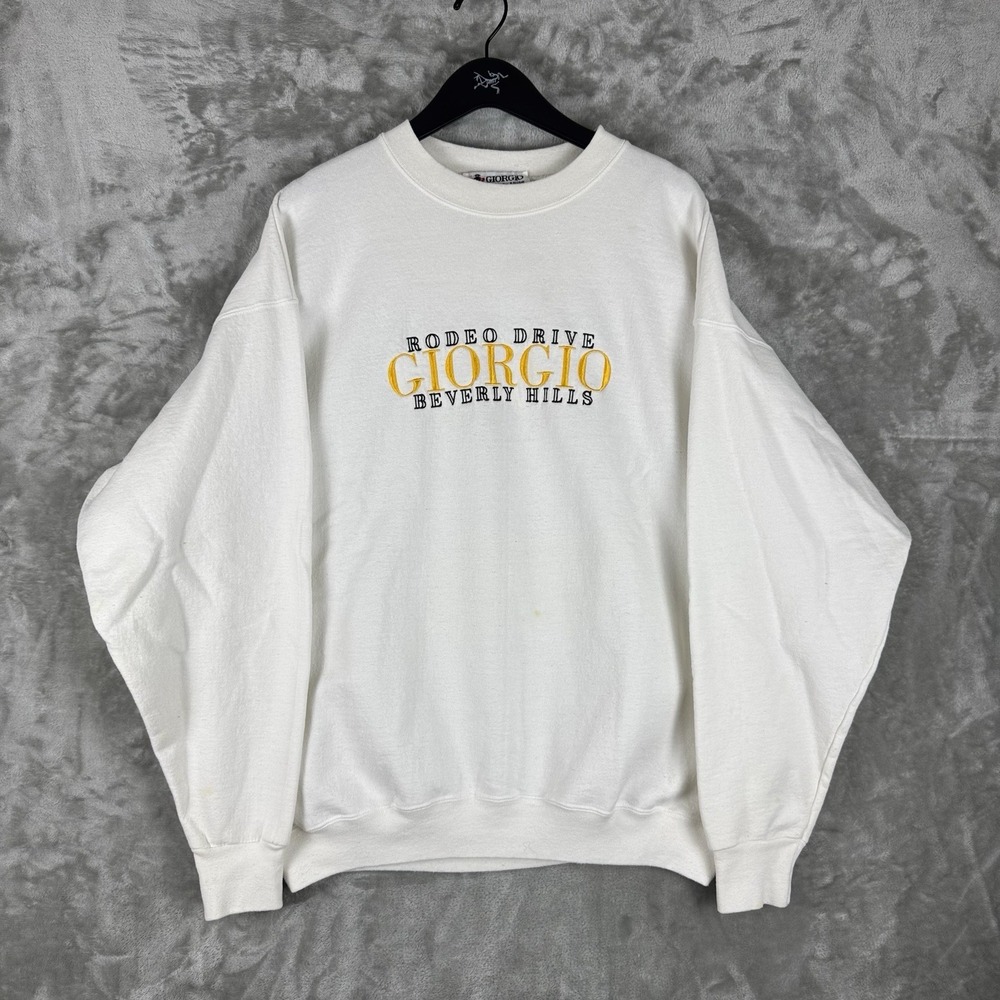 Vintage Giorgio Beverly Hills Rodeo Drive Logo  Crewneck Sweatshirt Mens XL USA